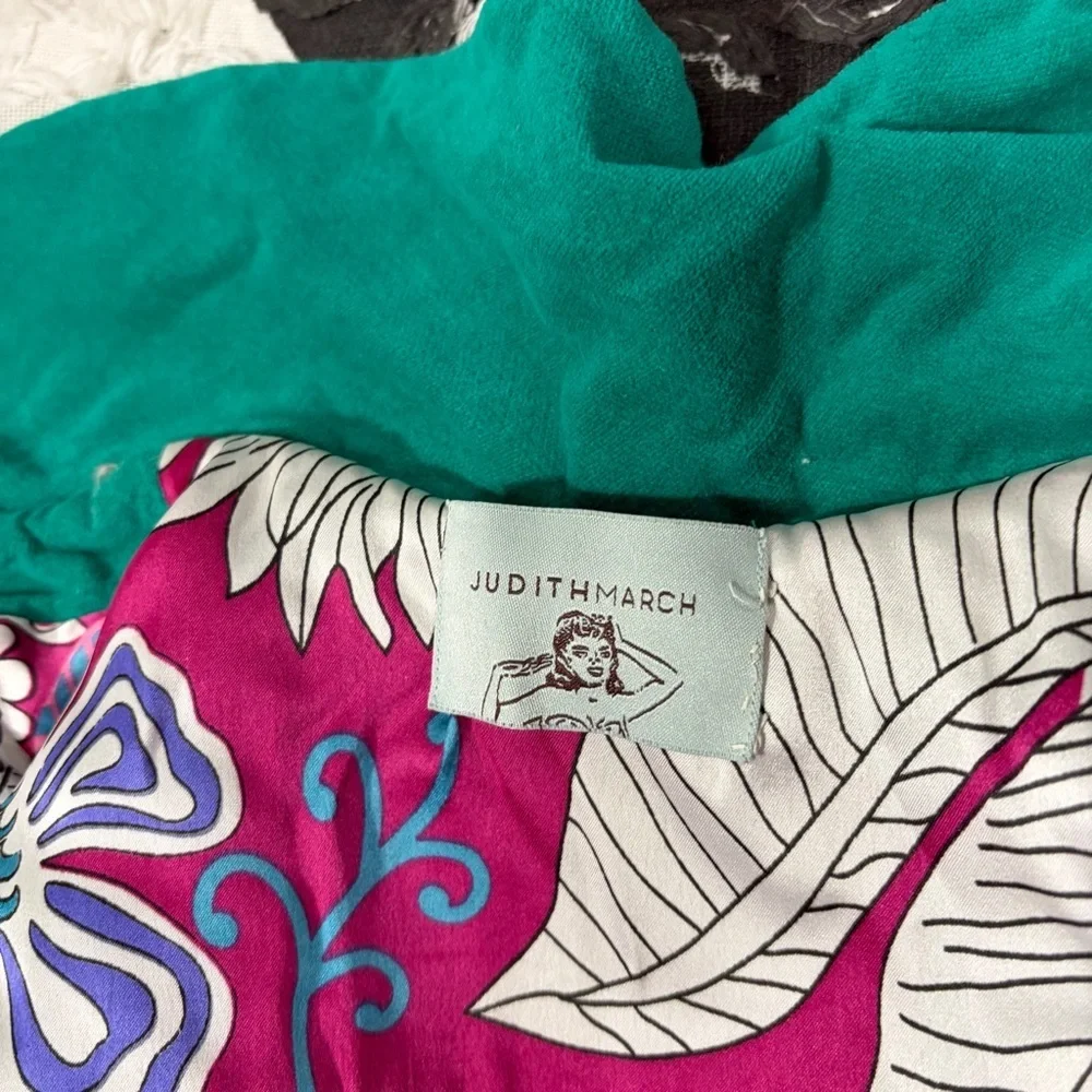 Whimsical vibrant green Judith March coat Measure Like Small Satin lined Boho - Picture 9 of 15